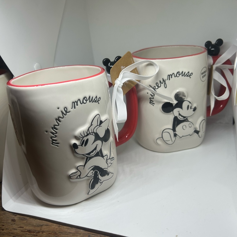 Disney Mickey and Minnie Mouse Mug Set - Red and Cream